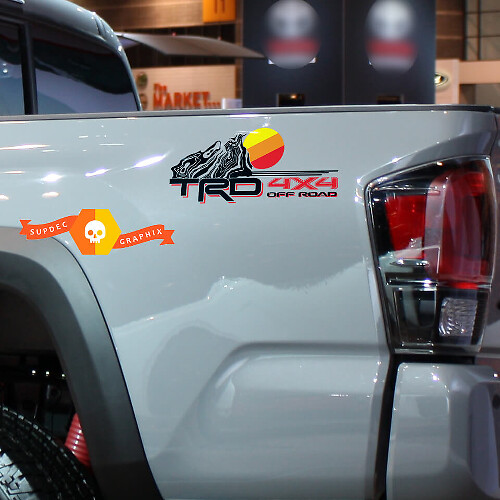 TRD Topographic Logo Vintage Side Vinyl Stickers Decal For Toyota Tacoma