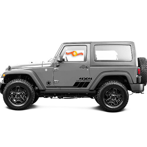 2 New JEEP Decal Sticker Two Colors Rocker Panel 4x4 off-road side door graphics Wrangler Door
