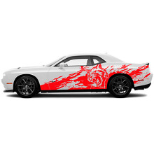 Hellcat Torn Grunge Door Side Vinyl Decal Sticker for Dodge Challenger_3