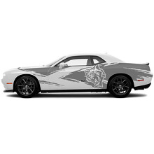 Hellcat Splash Grunge Door Side Vinyl Decal Sticker for Dodge Challenger_2