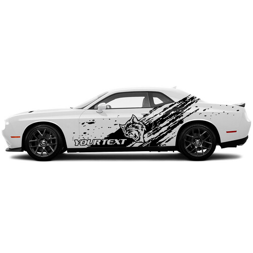 Hellcat Custom Text Scratches Door Side Vinyl Decal Sticker for Dodge Challenger