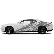Wildcat Distressed Style Side Vinyl Decal Sticker for Dodge Challenger_3