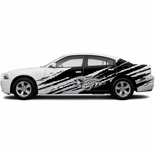 Super Bee Destroyed Style Side Vinyl Decal Sticker for Dodge Charger