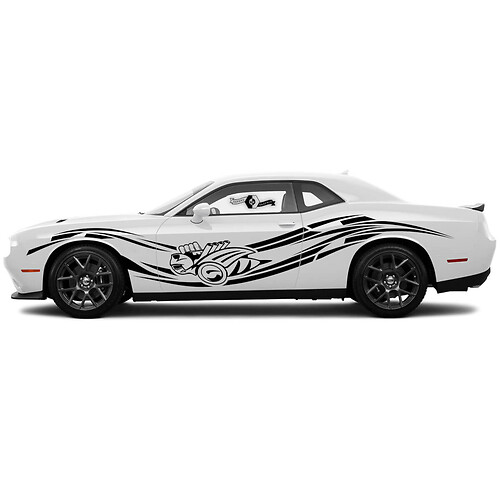 Pair Dodge Сharger or Challenger Ramble Bee Door Side Grunge Stickers Decals Vinyl Graphics
