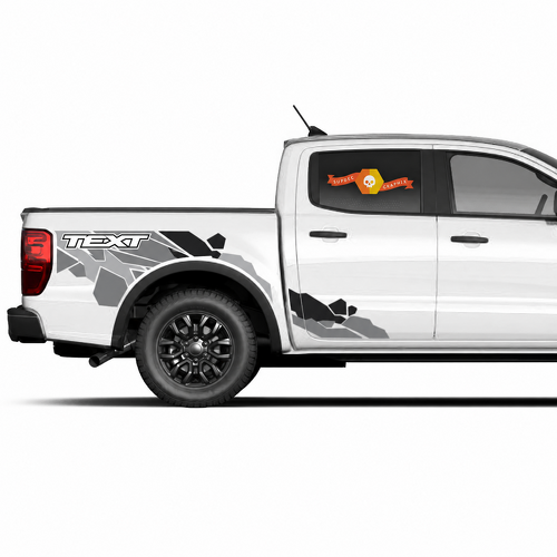 Custom Text Camouflage Side Bed Splash Decal Sticker Vinyl Graphics for Musclecar truck power truck 2022