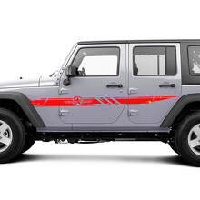 Disctessed Custom Army Star Side Stripes Vinyl Decal Set for Jeep Wrangler_2
