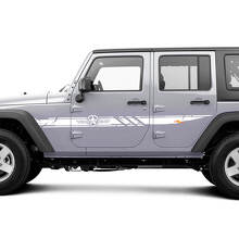 Disctessed Custom Army Star Side Stripes Vinyl Decal Set for Jeep Wrangler_3