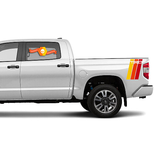 Paio di Adesivi Laterali Retrò TRD a Tre Colori per Toyota Tundra