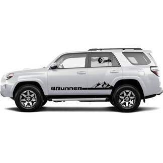 Pair of Mountains 4Runner Side Doors Mountains Vinyl Decals stripe Stickers for Toyota 4Runner TRD
