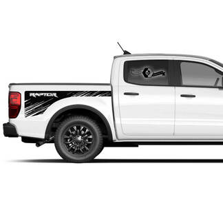 Pair Ford F150 Raptor 2020-Pair Ford F150 Raptor 2020-2022 Distressed logo side bed graphics decal sticker logo side bed graphics decal sticker
