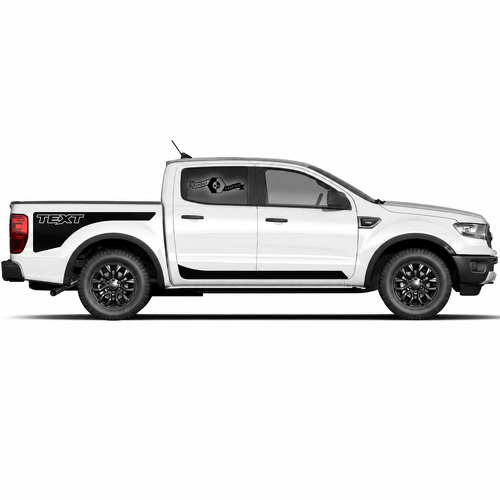 Custom Text Side Bed And Rocker Panel Graphics Decal Sticker Set Of 2 for Musclecar truck power truck 2020-2022