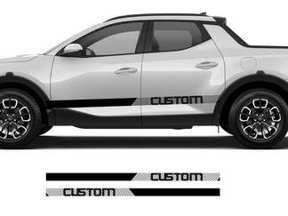 Custom Rally Side Rocker Panel Vinyl Stickers Decal Graphic Kit fit to Hyundai Santa Cruz
