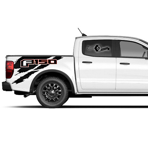 Pair Ford F150 Raptor 2022 2 colours logo side bed graphics decal sticker
