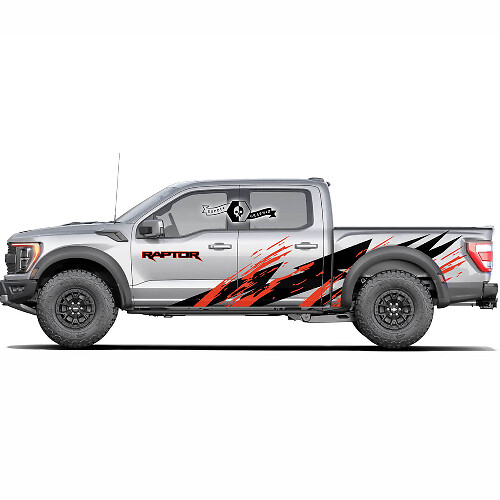 Pair Ford F150 Raptor Pickup 2 rang Splash Side WRAP decal sticker
