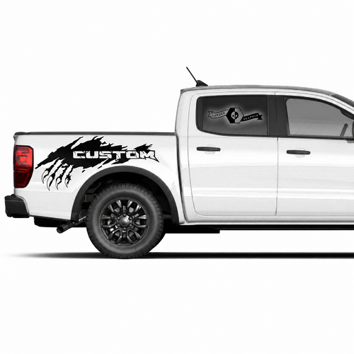 CUSTOM Claw Scratch Panel Pair Bedside Vinyl Decal Sticker for Ford F-150 2022