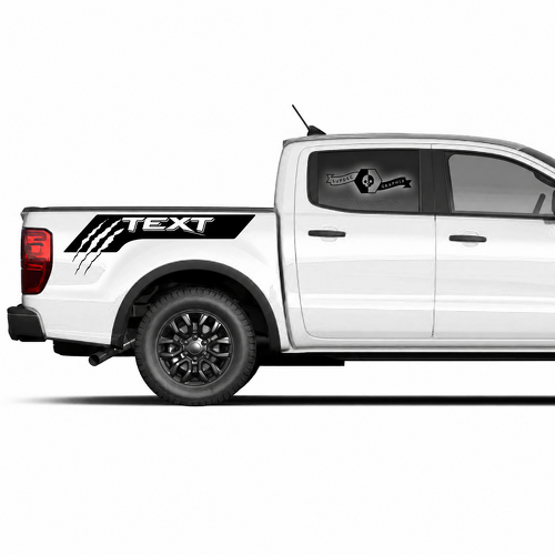 Custom Text Scratch Claws Logo Side Bed Graphics Decal Sticker Pair for Musclecar truck power truck 2022 11434