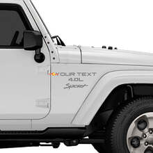 Custom 4.0 Sport Style Front Fender Vinyl Decal Sticker for Jeep Wrangler_2
