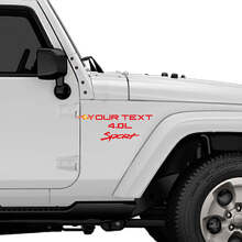 Custom 4.0 Sport Style Front Fender Vinyl Decal Sticker for Jeep Wrangler_3