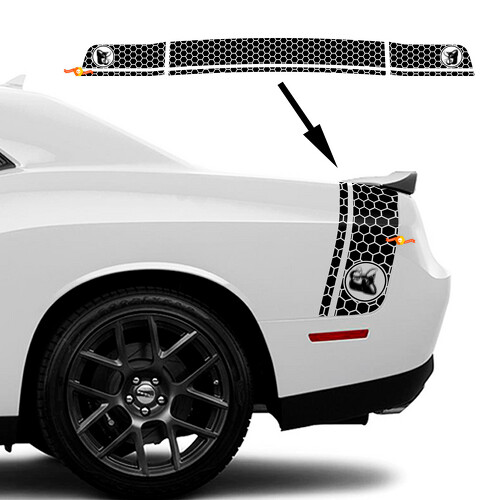 Super Bee Honeycomb Style Bedside Trunk Vinyl Decal Sticker for Dodge Challenger