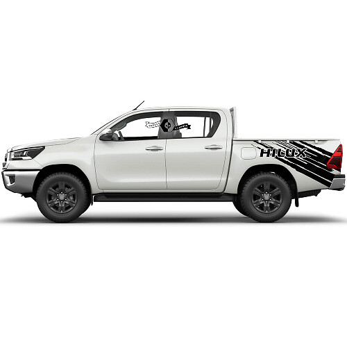 Pair Toyota Hilux 2022 Rally Side Bed Splash Distressed WRAP Vinyl Stickers Decal Graphics
