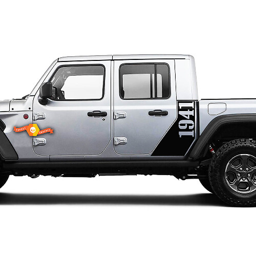 Jeep Gladiator Side 1941 World War Sticker Decal Factory Style B Body Vinyl Graphic Stripes Kit 2018-2021
