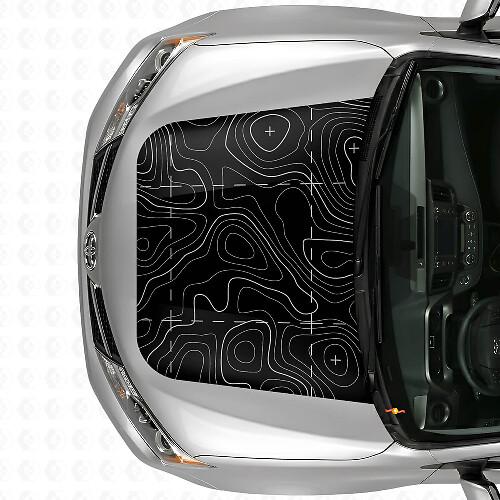 Topographic Map Hood Vinyl Decal For Toyota RAV4 2016 