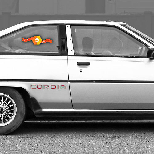 Mitsubishi Cordia Turbo CORDIA 2x side vinyl body decals sticker graphics 2 Colors
