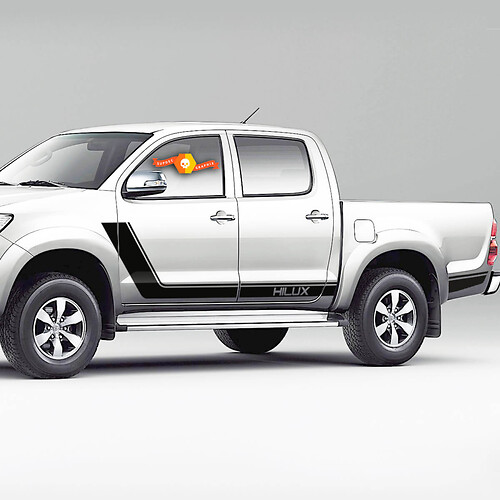 Pair Toyota Hilux Hockey Rally doors Stripe Side Rocker Panel Vinyl Stickers Decal Graphic
