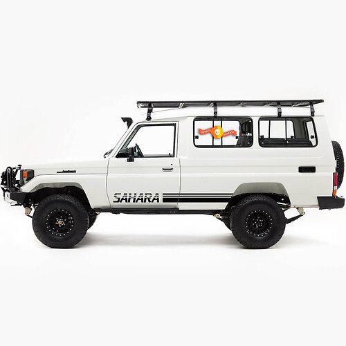 SAHARA Vintage Stripes Side Vinyl Decal Sticker for Toyota Land Cruiser