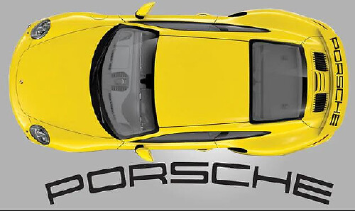 Porsche 991 Turbo Racing Tail Spoiler Stripes Decal Sticker
