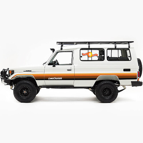 Autocollant en vinyle bandes latérales style vintage pour Toyota Land Cruiser Troopy 75