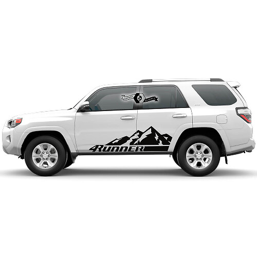 Pair 4Runner 2023 Side Doors Vinyl Mountains Decals Rocker Panel Stickers for Toyota 4Runner

