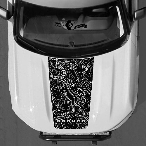 Topographical Map Decals Stickers for Ford Bronco Sport SUV
