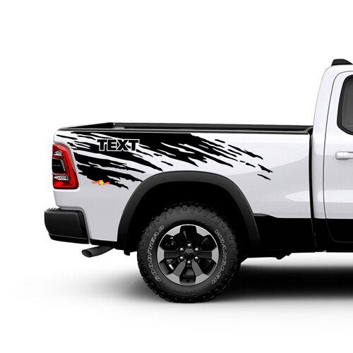 Mud Splash & Custom Text Bedside Vinyl Decal Sticker for Dodge Ram 1500