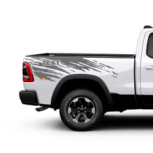 TEXT Rear Bed Mud Streak Pair Bedside Vinyl Decal Sticker for Dodge Ram 1500_3