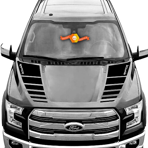 Dual Checkered Hood Stripes Vinyl Decal Kit for Musclecar Truck 2016-2021