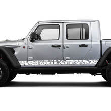 Pair Jeep Gladiator Side Rocker Panel Racing Contour Map Doors Vinyl Graphic Stripes Kit 2018-2021
 2