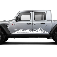 Pair Jeep Gladiator Side Rocker Panel Racing Mountains Doors Vinyl Graphic Stripes
 2