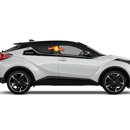 Accent Stripes with C-HR Logo Side Door Vinyl Decal Sticker for Toyota C-HR