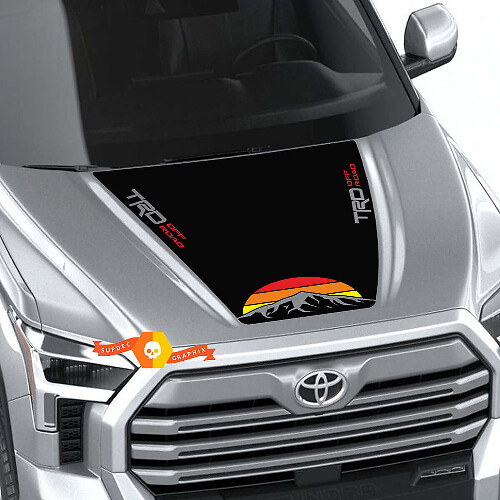 New Toyota Tundra 2022 Hood TRD SR5 Vintage Sunset Wrap Decal Sticker Graphics SupDec Design
