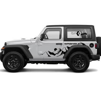 2 New JEEP Wrangler Door Decal Sticker Moon Mountains side Graphics Decal Sticker
