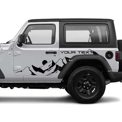2 New JEEP Wrangler Door Decal Sticker Moon Mountains side Graphics Decal Sticker
