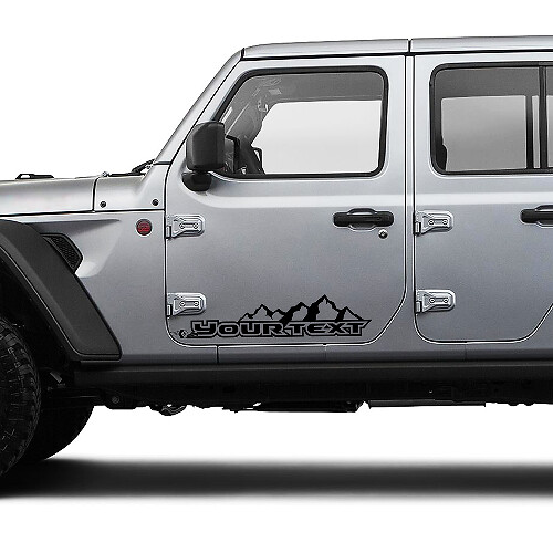 Pair Jeep Gladiator Door Mountains  2019 2020 2021 For Both Sides Vinyl Graphics Decal Sticker
