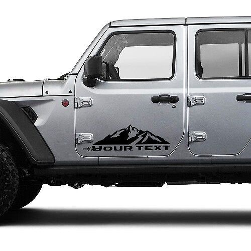 Pair Jeep Gladiator Door Mountains 2019 2020 2021 Vinyl Graphics Decal Sticker
