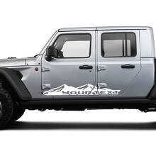 Mountains Big Custom Text Door Vinyl Graphics Decal Sticker for Jeep Gladiator 2