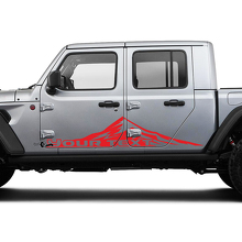 Pair Jeep Gladiator Tinted Windows Mountains Huge Vinyl Graphics Decal Sticker
 3