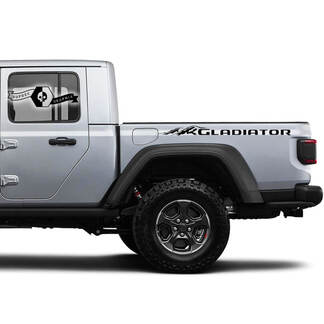 Pair Jeep Gladiator Bed Mountains Vinyl Graphics Decal Sticker
