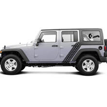 2 New JEEP Wrangler Stripe with Tire Track Door side Graphics Decal Sticker
 2