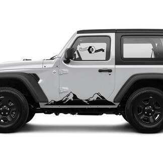 2 New JEEP Wrangler Rocker Panel Decal Sticker Mountains side Graphics Decal Sticker
