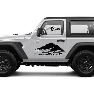2 New JEEP Wrangler Decal Sticker 4x4 off-road Mountains side Graphics Decal Sticker
